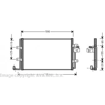 Condenseur, climatisation AVA QUALITY COOLING VW5176