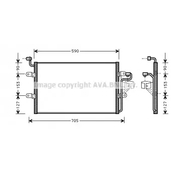 Condenseur, climatisation AVA QUALITY COOLING VW5181