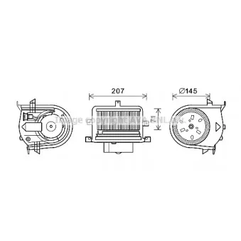 Moteur électrique, pulseur d'air habitacle AVA QUALITY COOLING VW8350