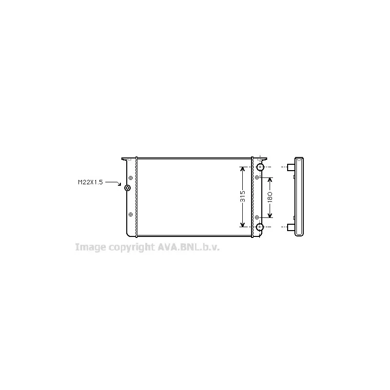 Radiateur, refroidissement du moteur AVA QUALITY COOLING VWA2105