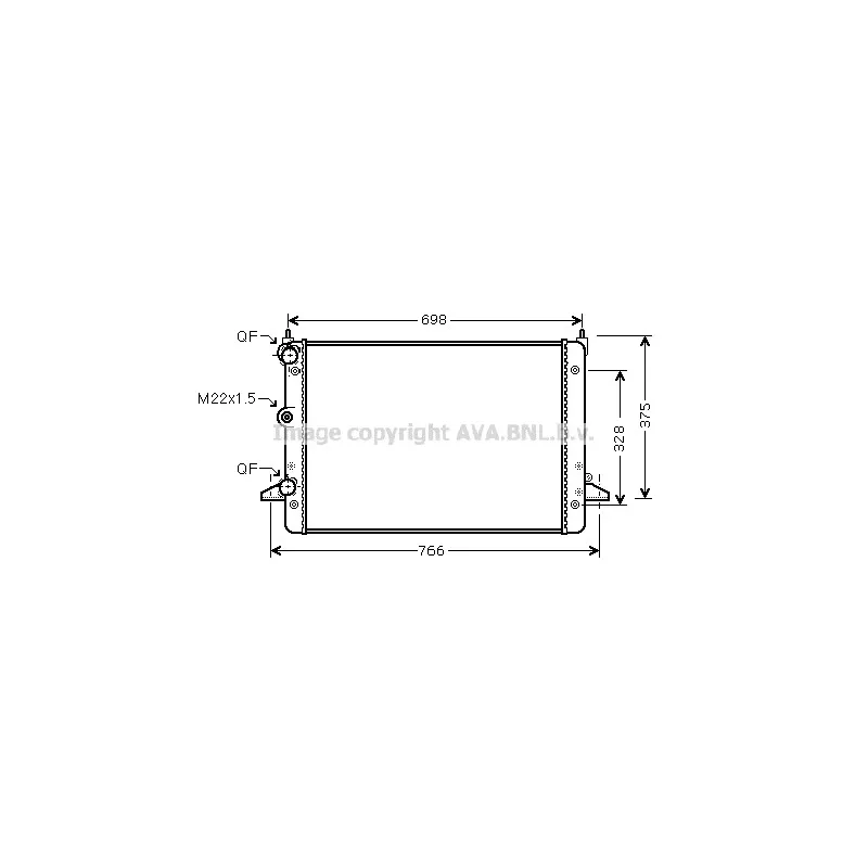 Radiateur, refroidissement du moteur AVA QUALITY COOLING VWA2184