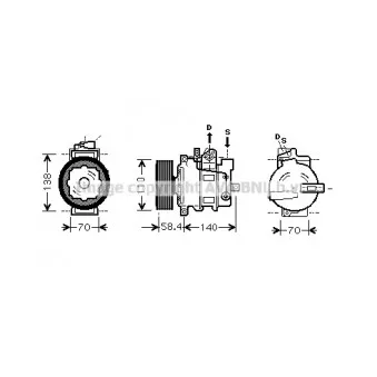 Compresseur, climatisation AVA QUALITY COOLING VWK265