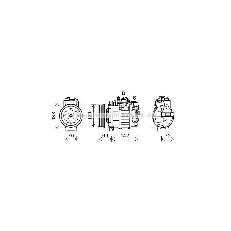 Compresseur, climatisation AVA QUALITY COOLING VWK321