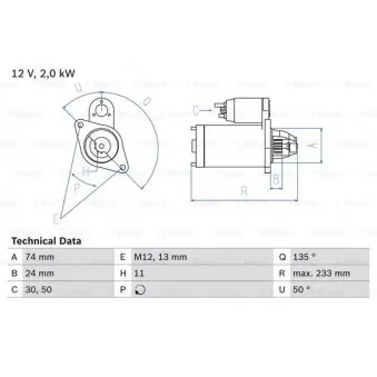 Démarreur BOSCH 0 986 023 240