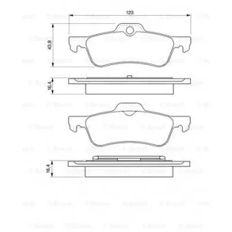 Jeu de 4 plaquettes de frein arrière BOSCH 0 986 424 654