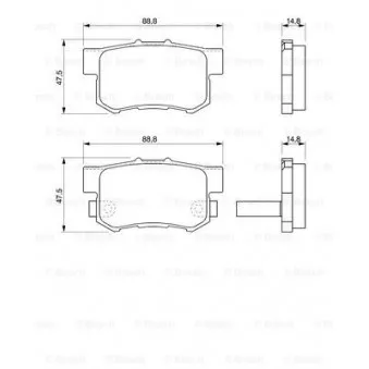 Jeu de 4 plaquettes de frein arrière BOSCH 0 986 424 771
