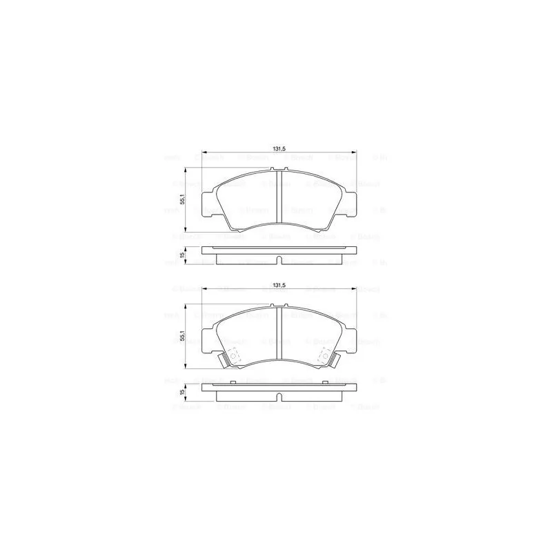 Jeu de 4 plaquettes de frein avant BOSCH 0 986 461 126