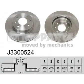 Jeu de 2 disques de frein avant NIPPARTS J3300524