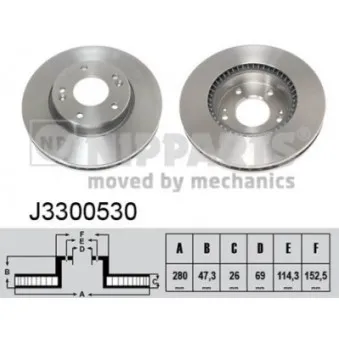 Jeu de 2 disques de frein avant NIPPARTS J3300530