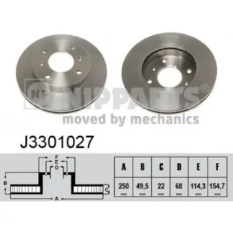 Jeu de 2 disques de frein avant NIPPARTS J3301027