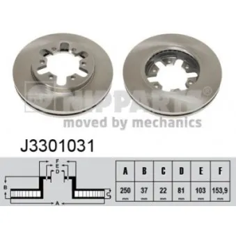 Jeu de 2 disques de frein avant NIPPARTS J3301031