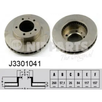 Jeu de 2 disques de frein avant NIPPARTS J3301041