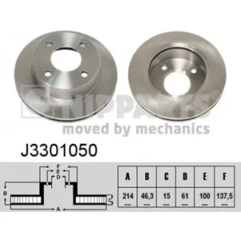 Jeu de 2 disques de frein avant NIPPARTS J3301050