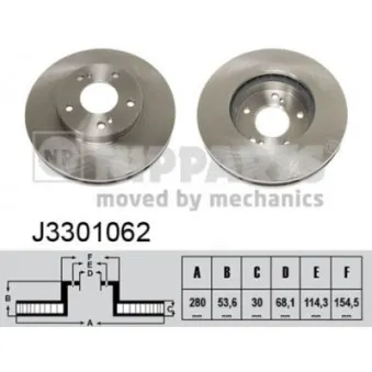 Jeu de 2 disques de frein avant NIPPARTS J3301062