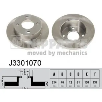 Jeu de 2 disques de frein avant NIPPARTS J3301070