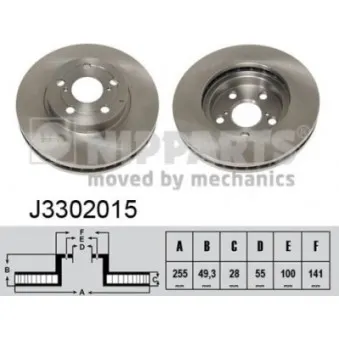 Jeu de 2 disques de frein avant NIPPARTS J3302015