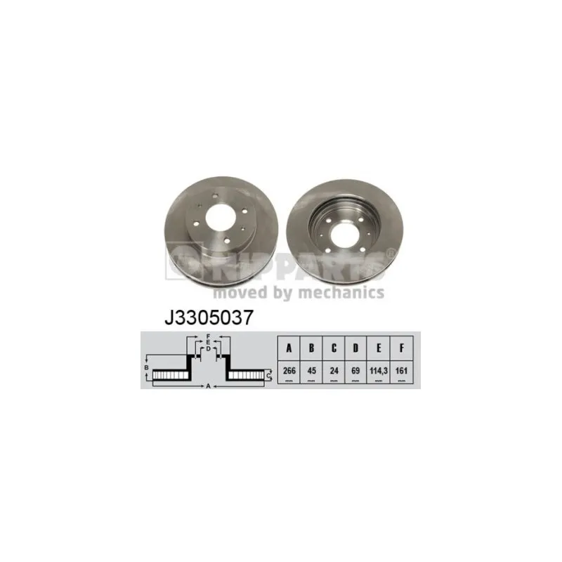 Jeu de 2 disques de frein avant NIPPARTS J3305037