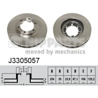 Jeu de 2 disques de frein avant NIPPARTS J3305057