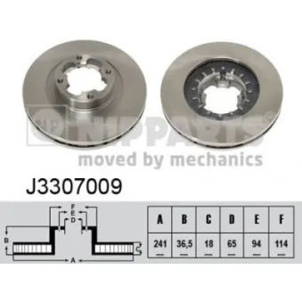 Jeu de 2 disques de frein avant NIPPARTS J3307009