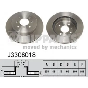 Jeu de 2 disques de frein avant NIPPARTS J3308018