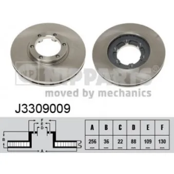 Jeu de 2 disques de frein avant NIPPARTS J3309009