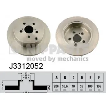 Jeu de 2 disques de frein arrière NIPPARTS J3312052