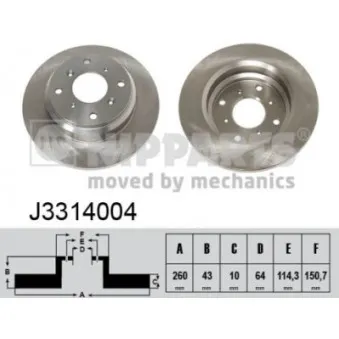 Jeu de 2 disques de frein arrière NIPPARTS J3314004