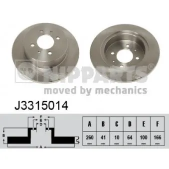 Jeu de 2 disques de frein arrière NIPPARTS J3315014