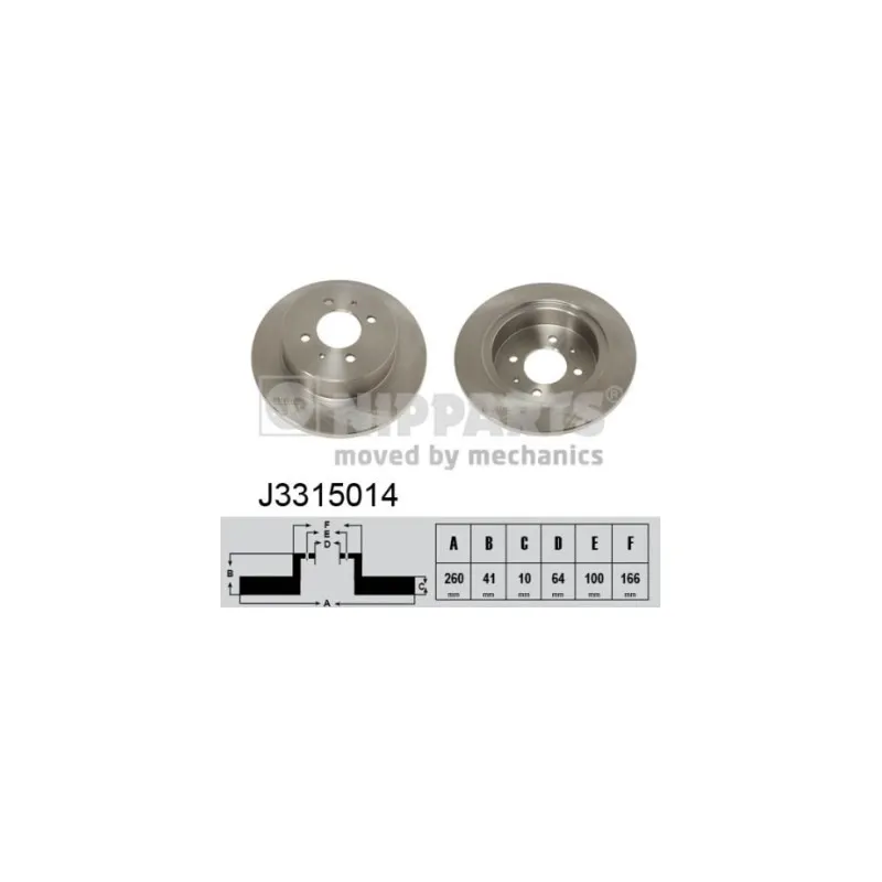 Jeu de 2 disques de frein arrière NIPPARTS J3315014