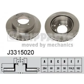 Jeu de 2 disques de frein arrière NIPPARTS J3315020