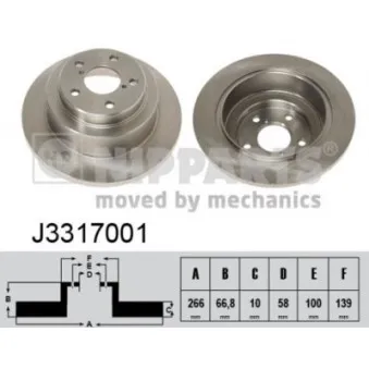 Jeu de 2 disques de frein arrière NIPPARTS J3317001