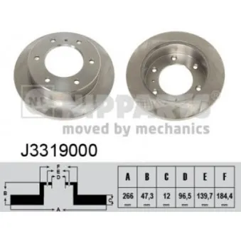 Jeu de 2 disques de frein arrière NIPPARTS J3319000