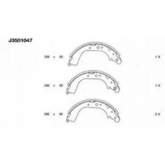 Jeu de mâchoires de frein NIPPARTS J3501047