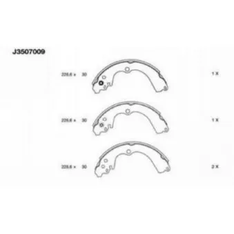 Jeu de mâchoires de frein NIPPARTS J3507009