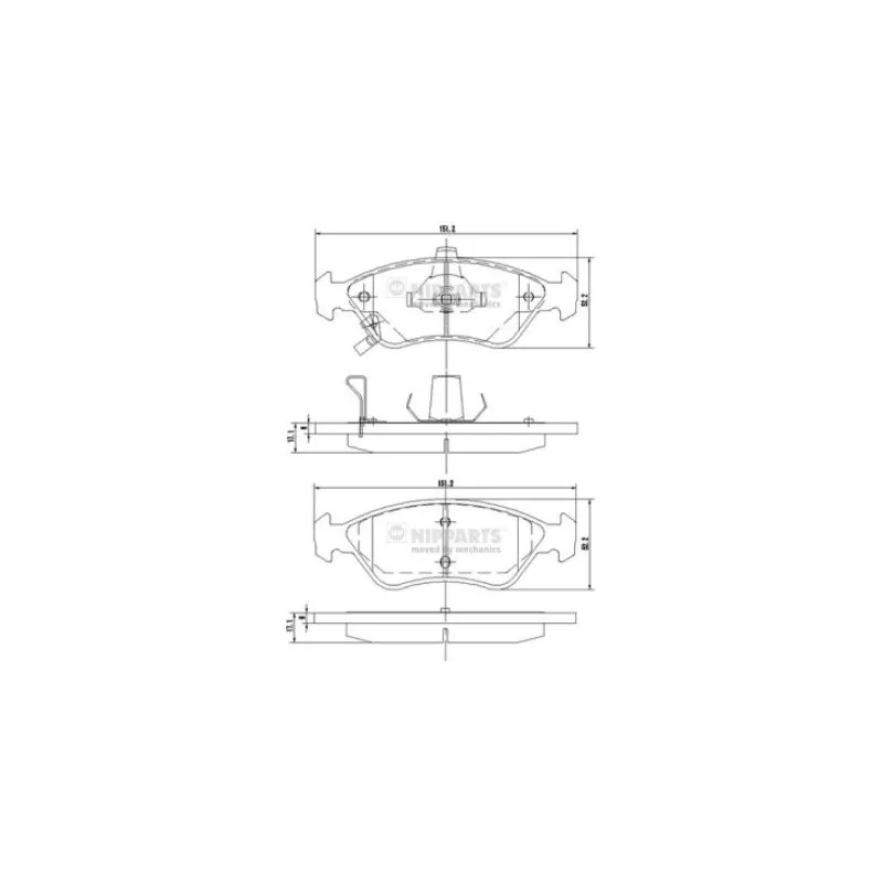 Jeu de 4 plaquettes de frein avant NIPPARTS J3600303