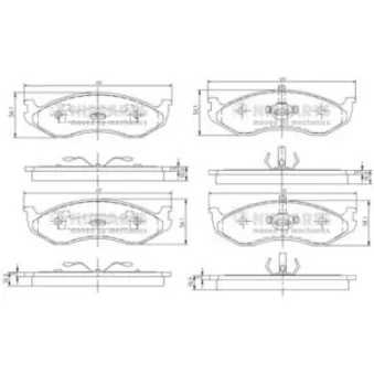 Jeu de 4 plaquettes de frein avant NIPPARTS J3600307