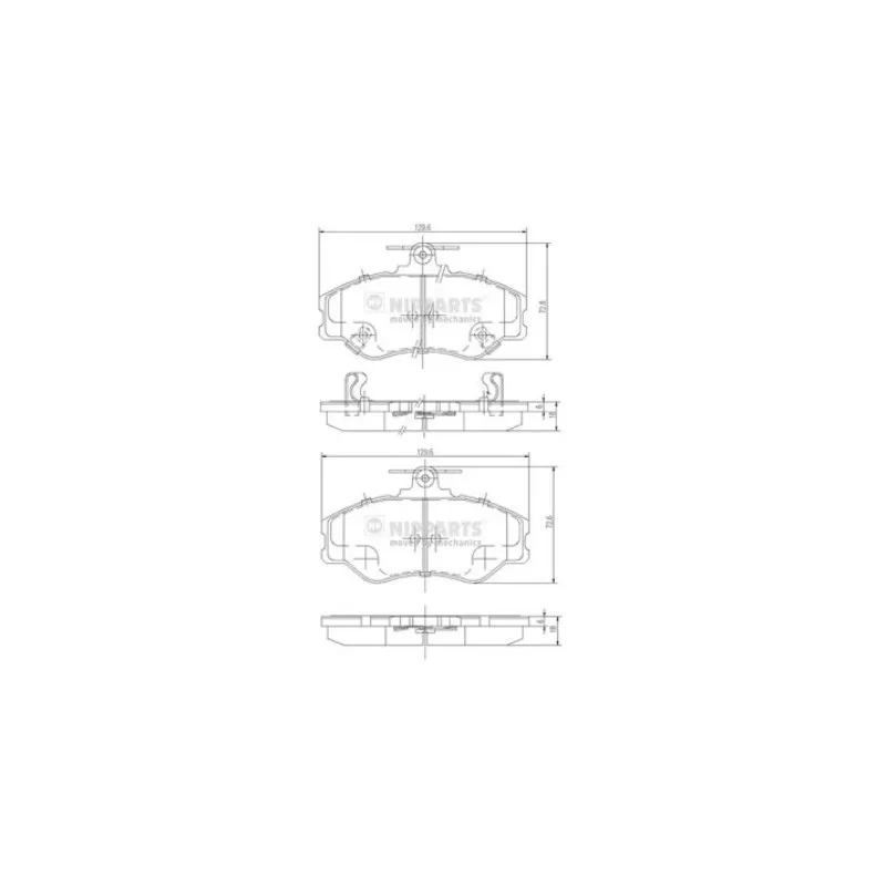 Jeu de 4 plaquettes de frein avant NIPPARTS J3600513