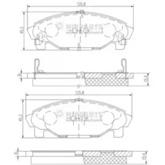 Jeu de 4 plaquettes de frein avant NIPPARTS J3606011