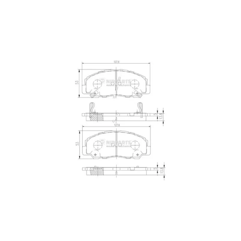 Jeu de 4 plaquettes de frein avant NIPPARTS J3606012