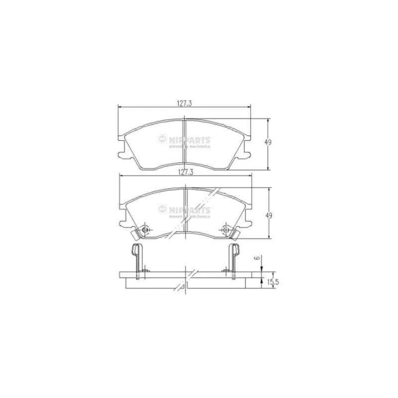 Jeu de 4 plaquettes de frein avant NIPPARTS J3607006