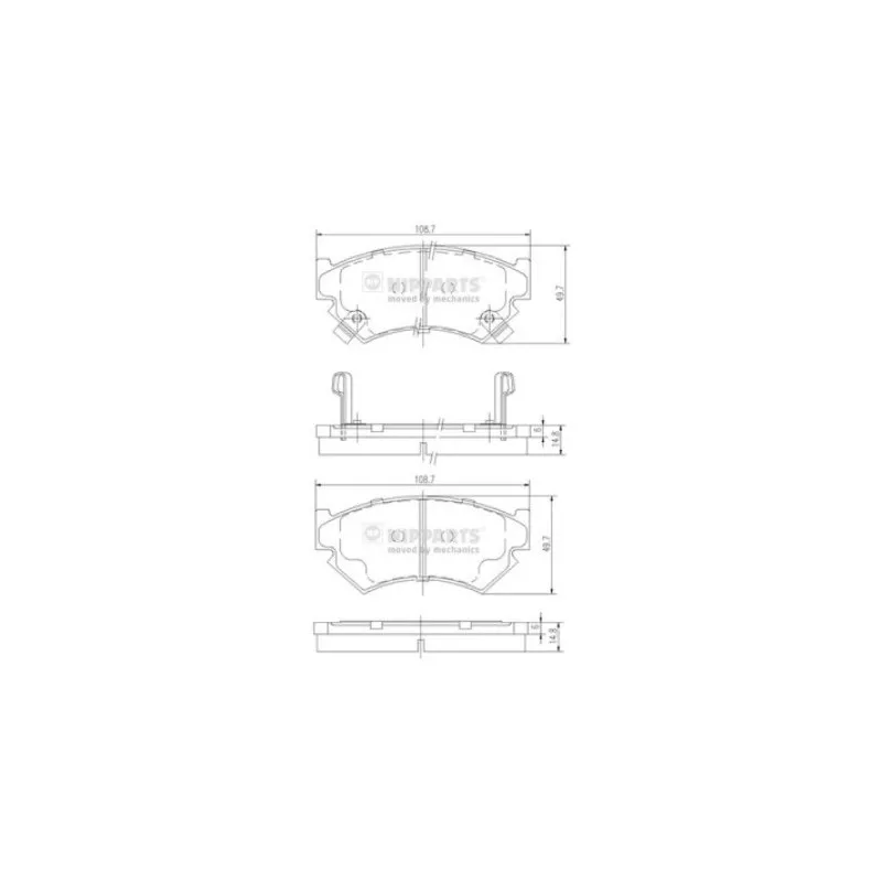 Jeu de 4 plaquettes de frein avant NIPPARTS J3607007