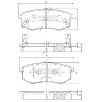 Jeu de 4 plaquettes de frein arrière NIPPARTS J3610302