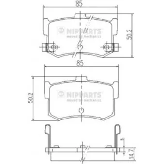 Jeu de 4 plaquettes de frein arrière NIPPARTS J3610502