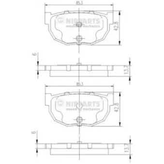 Jeu de 4 plaquettes de frein arrière NIPPARTS J3611021