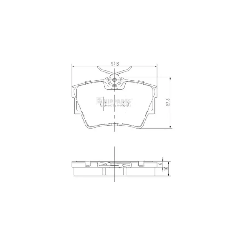 Jeu de 4 plaquettes de frein arrière NIPPARTS J3611047