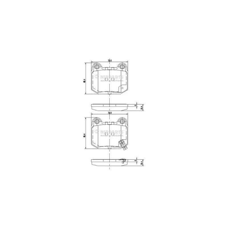 Jeu de 4 plaquettes de frein arrière NIPPARTS J3611049