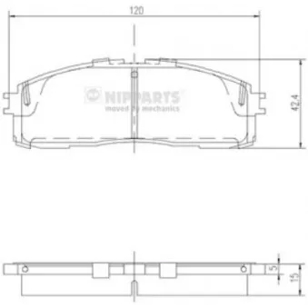 Jeu de 4 plaquettes de frein arrière NIPPARTS J3612006