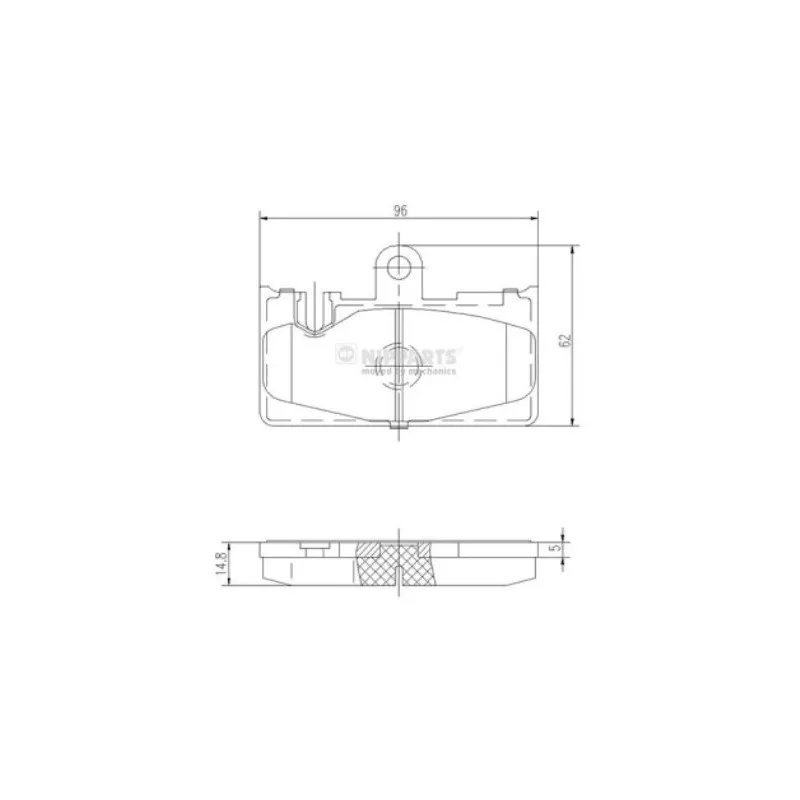 Jeu de 4 plaquettes de frein arrière NIPPARTS J3612029