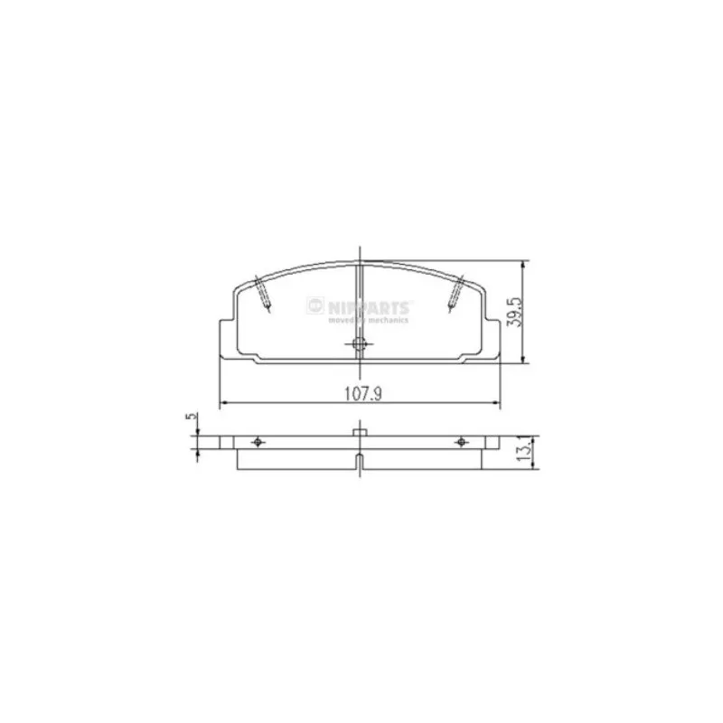 Jeu de 4 plaquettes de frein arrière NIPPARTS J3613002