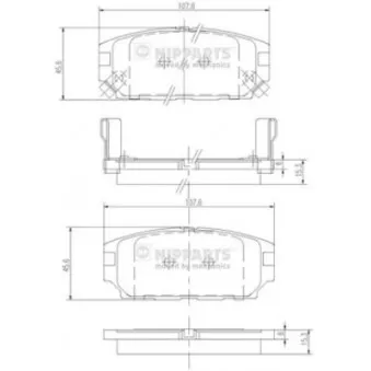 Jeu de 4 plaquettes de frein arrière NIPPARTS J3615007